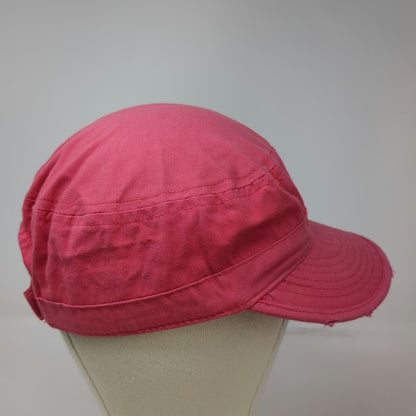 Army Cap Hat Pink One Size Graphic Scrollwork Cadet Design Cotton Bird Print
