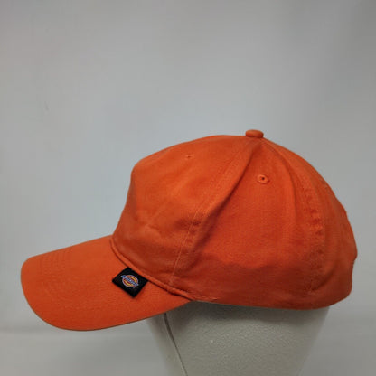 Dickies Strapback Hat Orange One Size Adjustable Solid 6 Panel Vent Holes