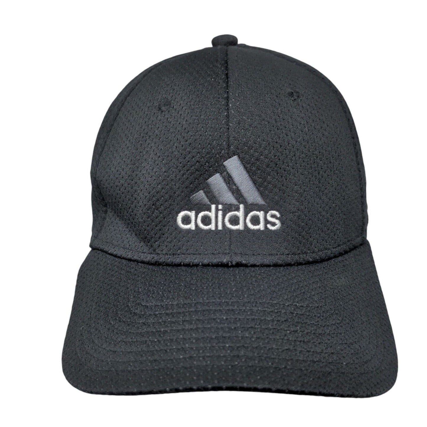 Adidas 3 Stripes Fitted Hat Black Large/XL Embroidered Logo 6 Panel
