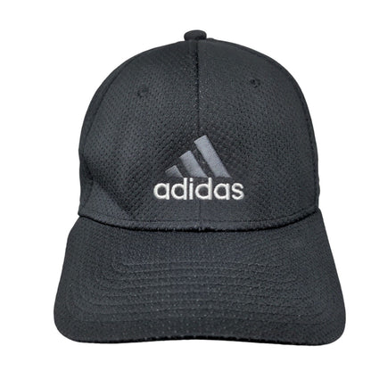 Adidas 3 Stripes Fitted Hat Black Large/XL Embroidered Logo 6 Panel