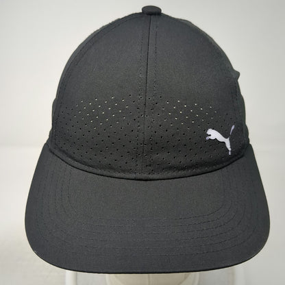 Puma Snapback Black One Size Hat Perforated Performance Sport Athletic Golf Cap
