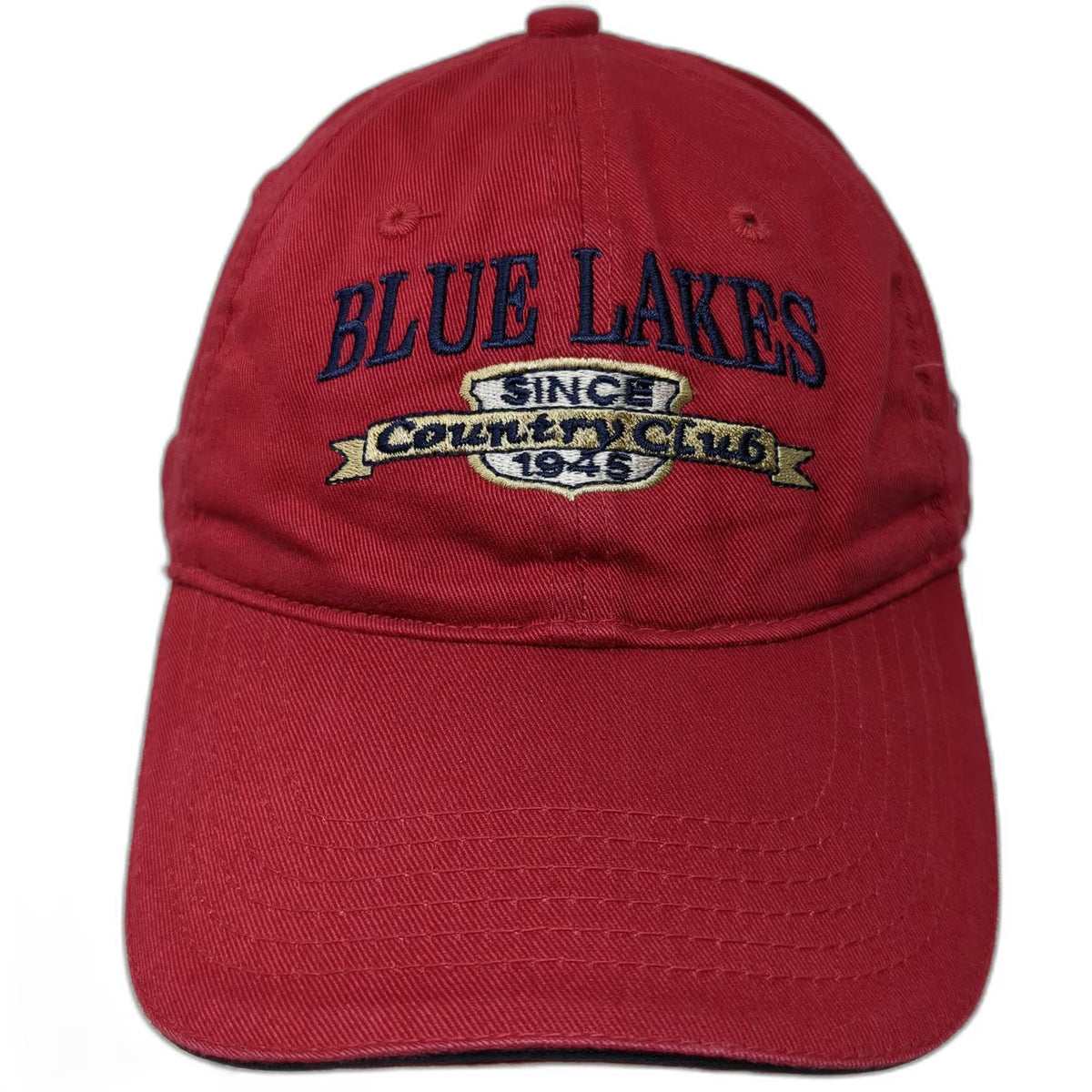 Page & Tuttle Baseball Cap Red One Size Blue Lakes Country Club Crest Slideback