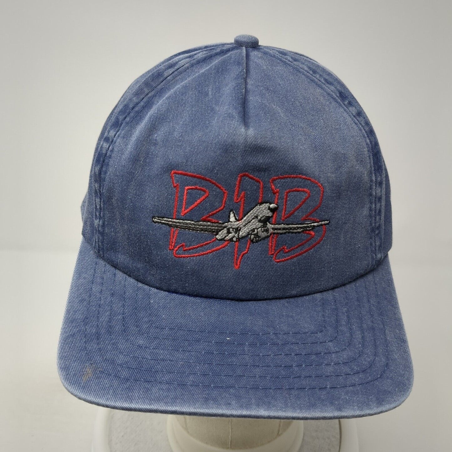 B1B Lancer Baseball Cap Blue One Size Adjustable Embroidered Denim 6 Panel