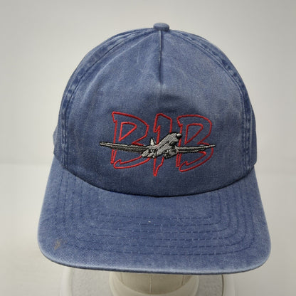 B1B Lancer Baseball Cap Blue One Size Adjustable Embroidered Denim 6 Panel