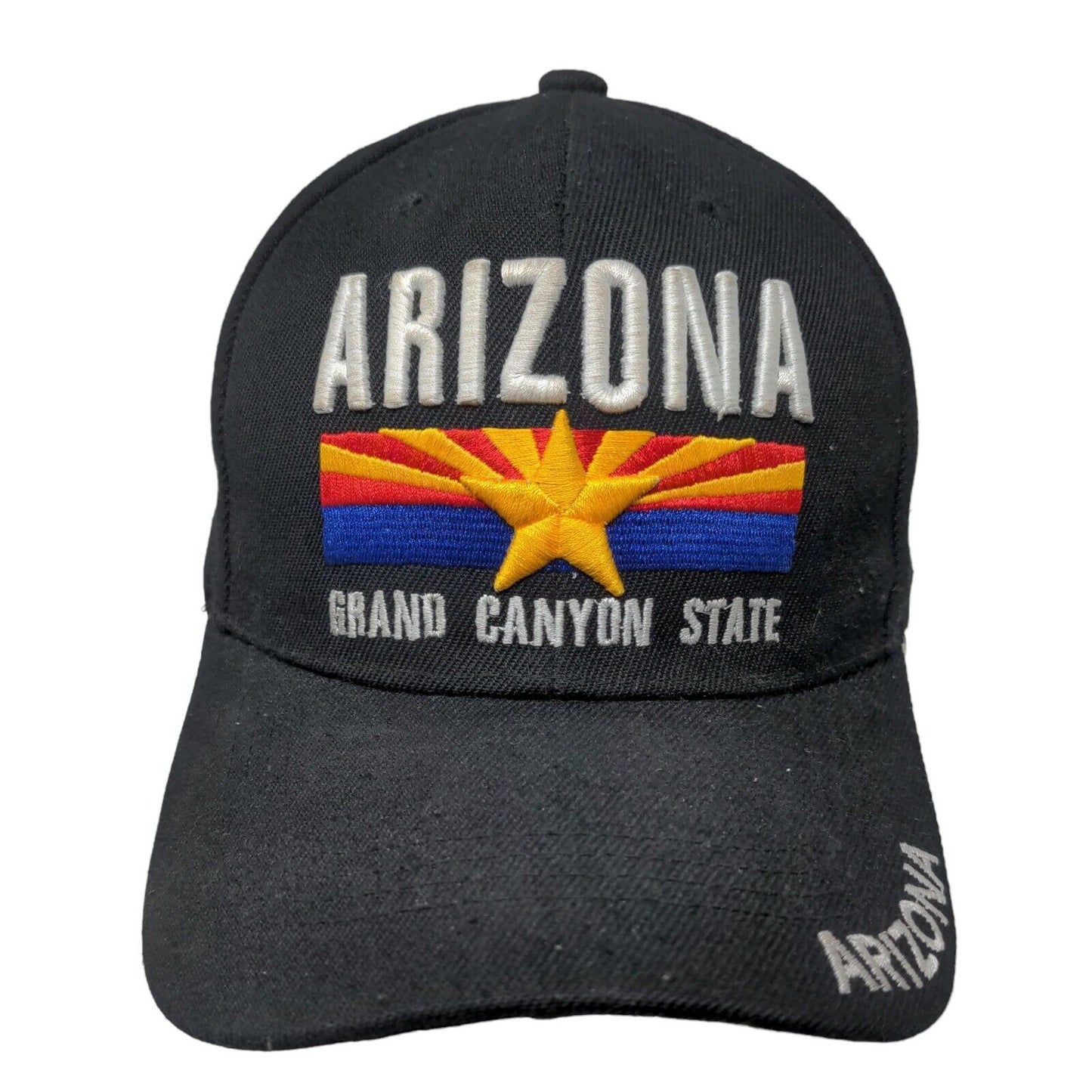 Unbranded Men's Strapback Hat Black Embroidered Arizona Grand Canyon Logo