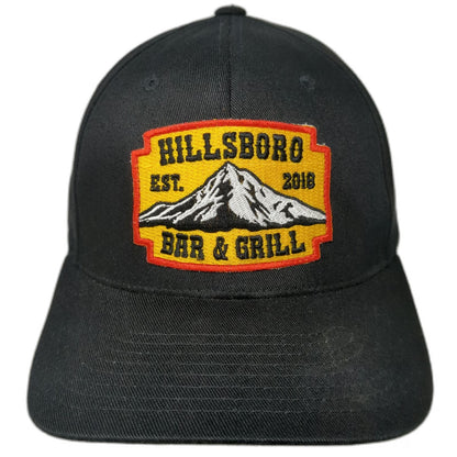Flexfit Baseball Cap Black XL Hillsboro Bar & Grill Patch Mountain Fitted Hat