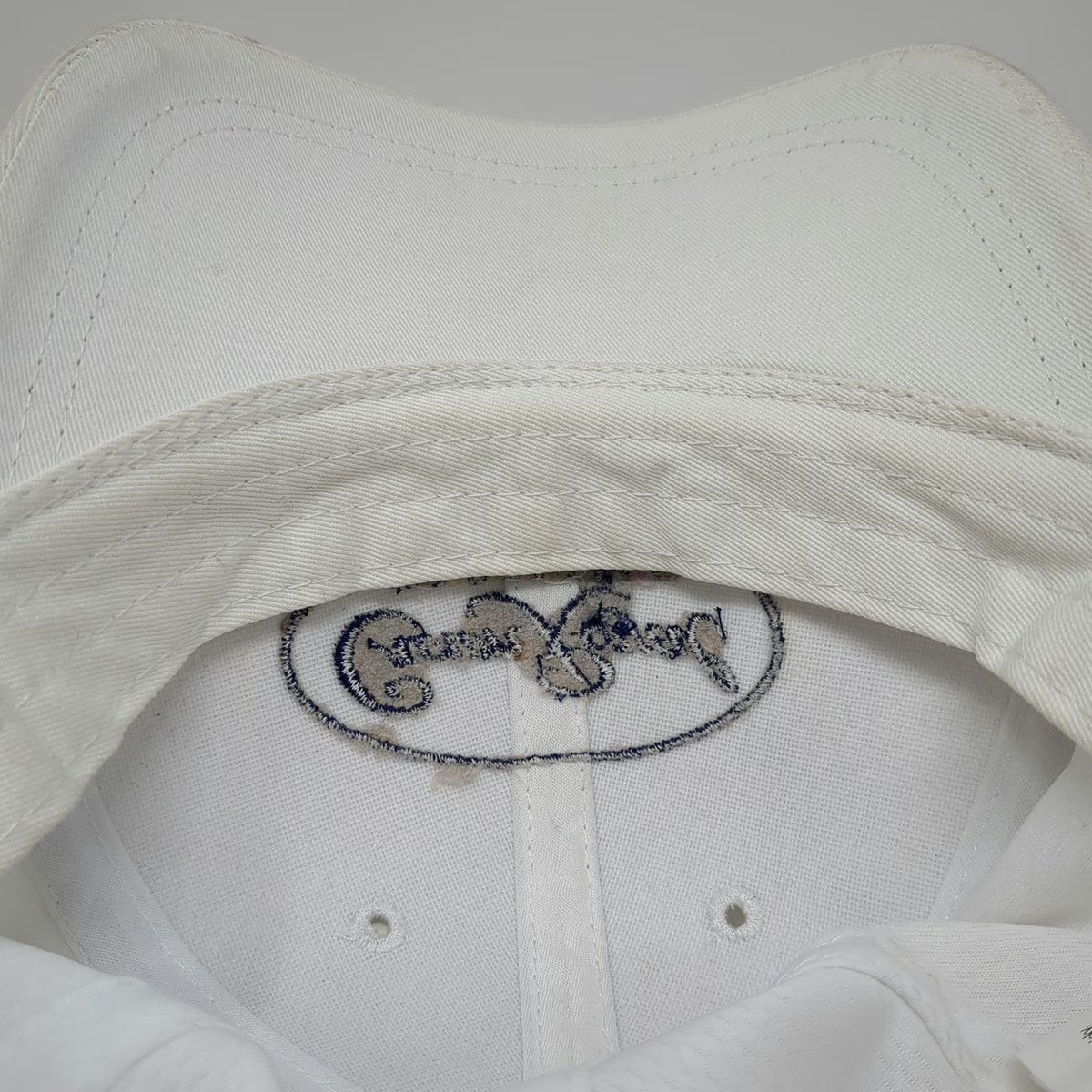 Crown Royal Baseball Cap White One Size Fishing Mesh Back Strapback Logo Hat