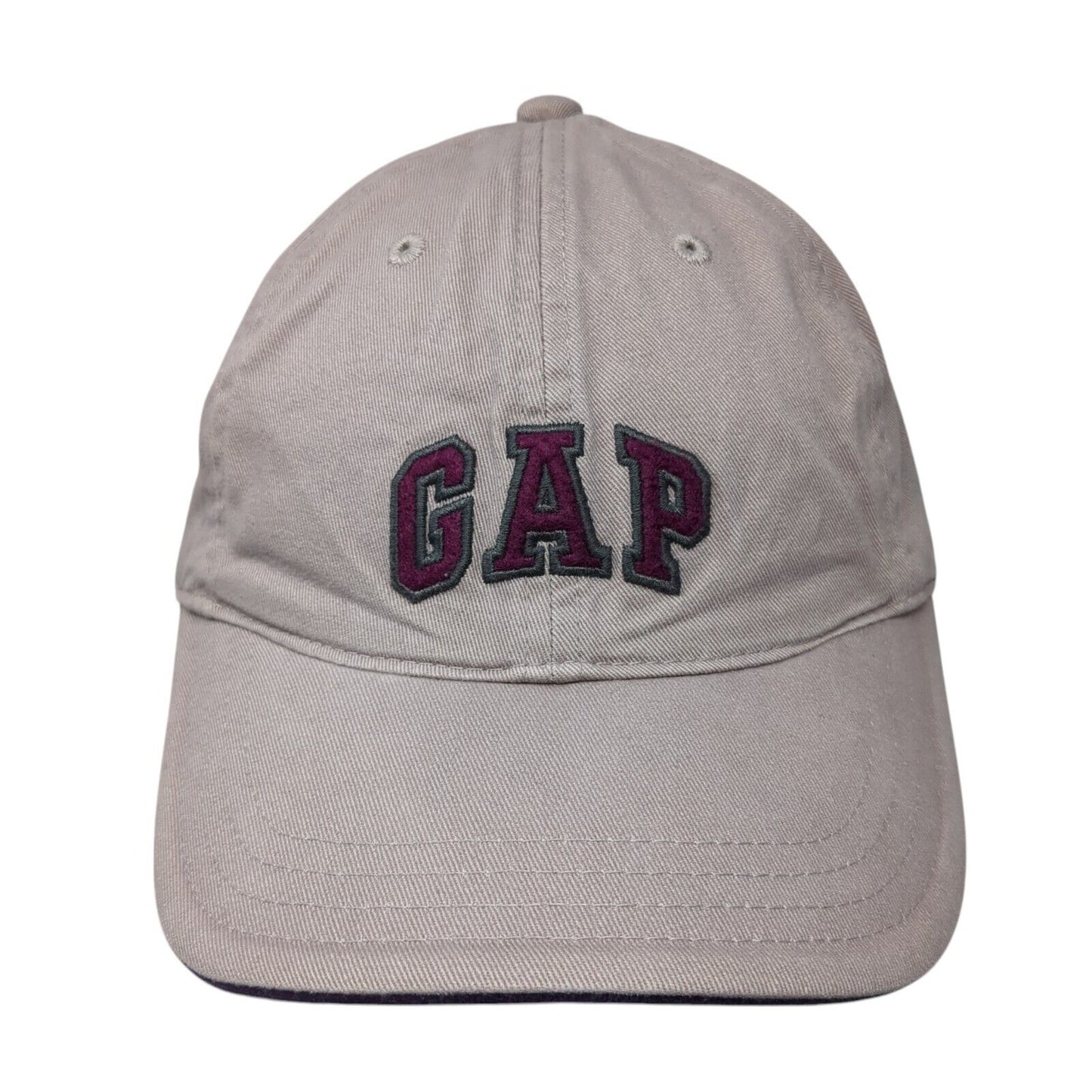 Gap Slideback Hat Brown S/M Embroidered Spell Out Adjustable 6 Panel