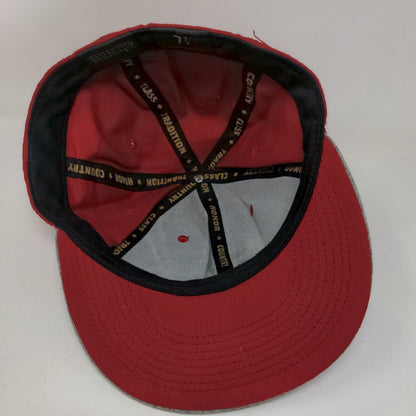 Baseballism Fitted Hat Red Size 7 3/8 Embroidered Patriotic Vented Holes