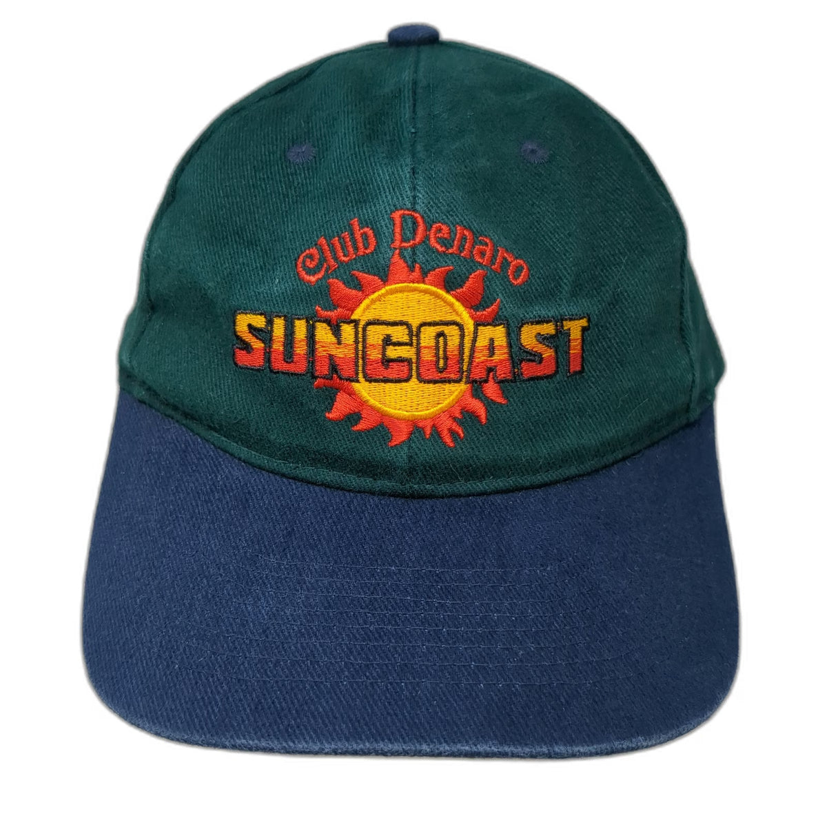 Green Blue Baseball Cap One Size Suncoast Las Vegas Club Denaro Sun Logo Hat