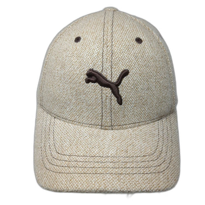 Puma Baseball Cap Beige XL Flexfit Wool Blend Embroidered Logo Hat Athletic