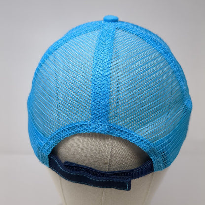 Idaho Strapback Trucker Hat Blue One Size Adjustable Embroidered Mesh Back