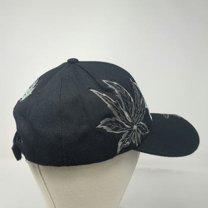Baseball Cap Black One Size Embroidered Marijuana Leaf Pot Weed Strapback Hat