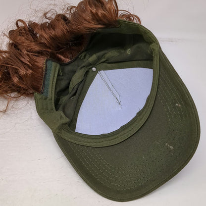 5 Panel Green One Size Hat Bass Fish American Flag Mullet Wig Strapback Fishing