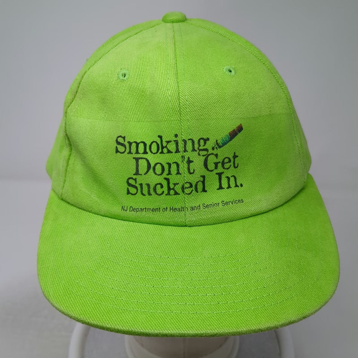 Yupoong Snapback Green One Size Hat NJ Dept Health Smoking Don't Get Sucked In