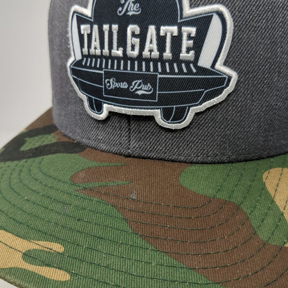 Richardson Snapback Hat Gray One Size Camo Tailgate Sports Pub Patch Truck Logo