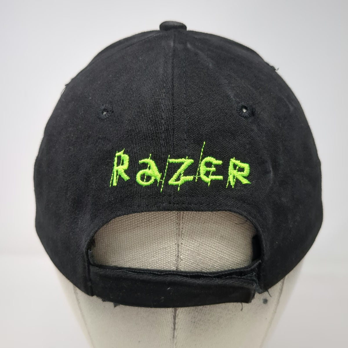 Razer Baseball Cap Black One Size Embroidered Logo Gaming Green Hat Strapback