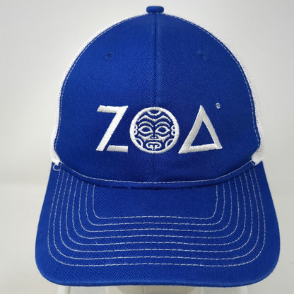 Port Authority Trucker Hat Blue White One Size ZOA Energy Drink Tiki Snapback