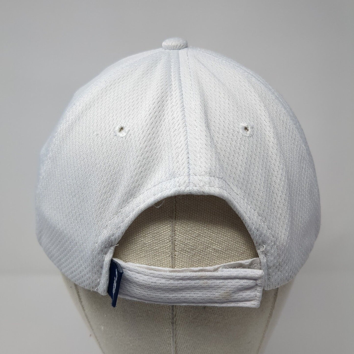FILA Strapback Hat White One Size Adjustable Embroidered 6 Panel Polyester
