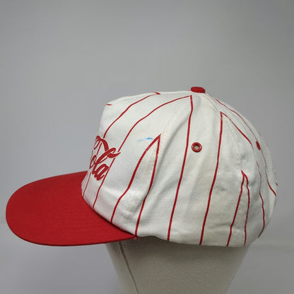 KC 5 Panel White Red One Size Coca-Cola Enjoy Script Pinstripe Snapback Hat