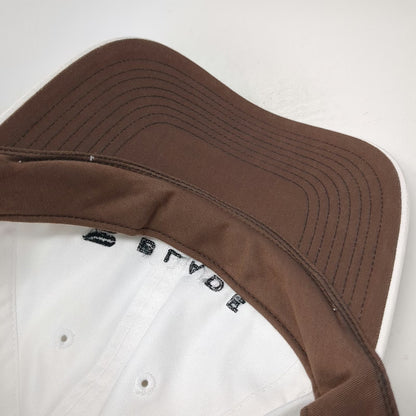 Nike Baseball Cap White One Size Blade Logo Golf Hat Brown Underbrim Slideback