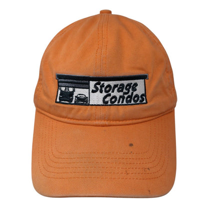 Storage Condos Slideback Hat Orange One Size Adjustable Embroidered