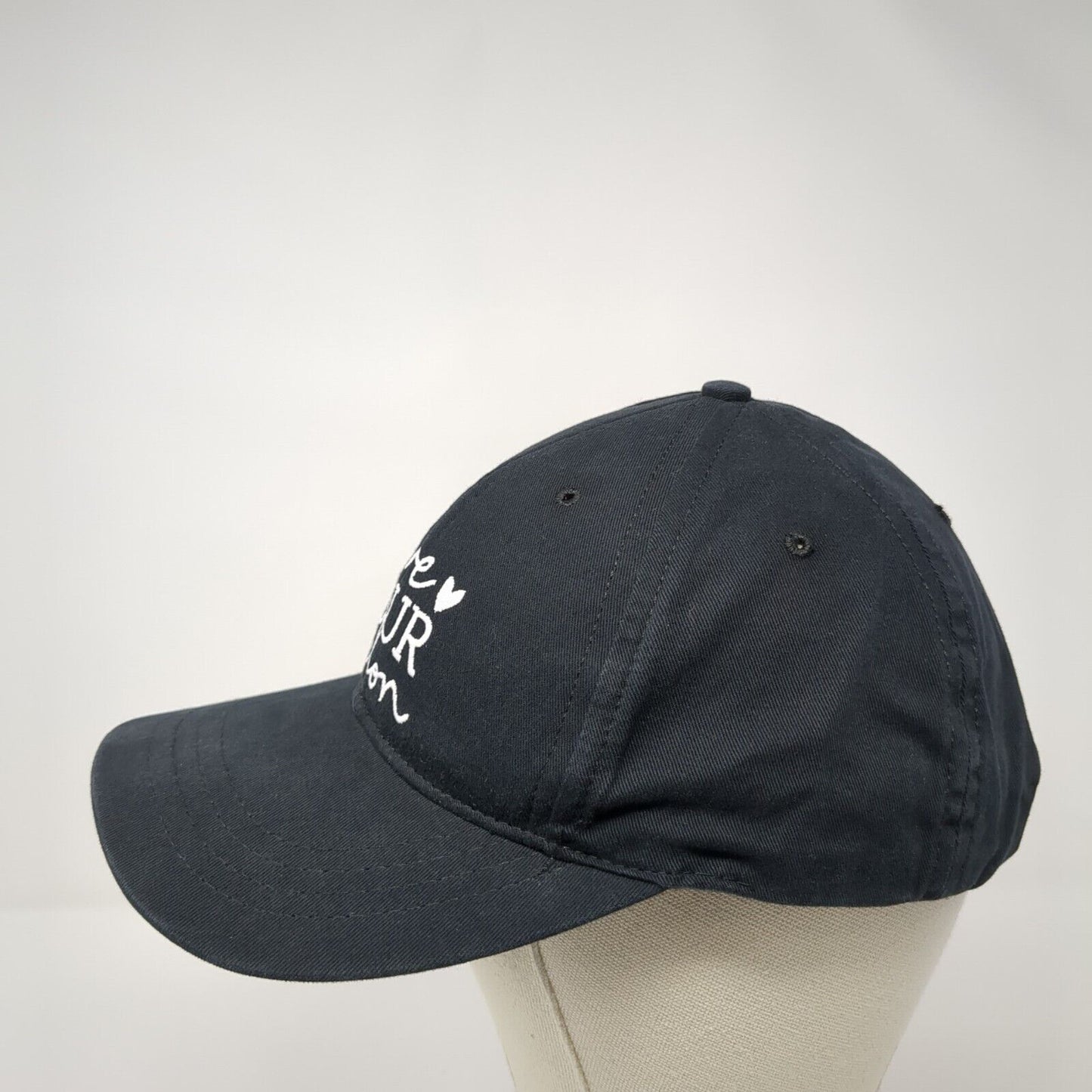 Love Your Melon Slideback Hat Black One Size Adjustable Embroidered 6 Panel