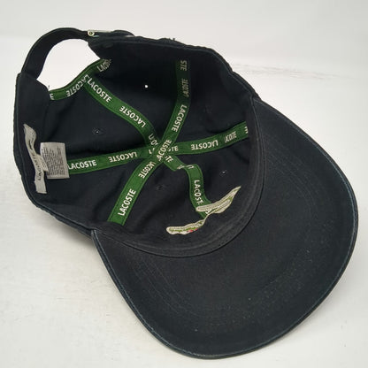 Lacoste Baseball Cap Black One Size Large Embroidered Crocodile Slideback Hat