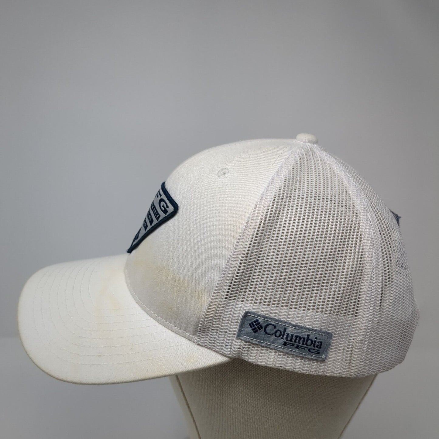 Columbia PFG Patch Snapback Trucker Hat White One Size Mesh Back Solid