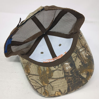 Port Authority Baseball Cap Brown One Size Camo Mesh Back Embroidered Logo Hat