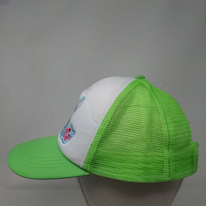 Stitch Snapback Trucker Hat Green One Size Adjustable Embroidered Mesh Back