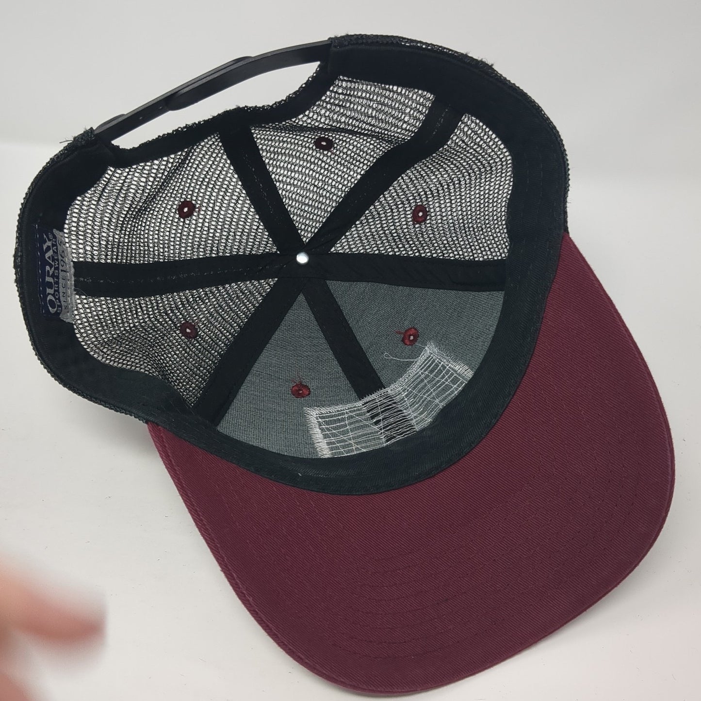 AK Starfish Co. Patch Snapback Trucker Hat Red One Size Mesh Back Ouray
