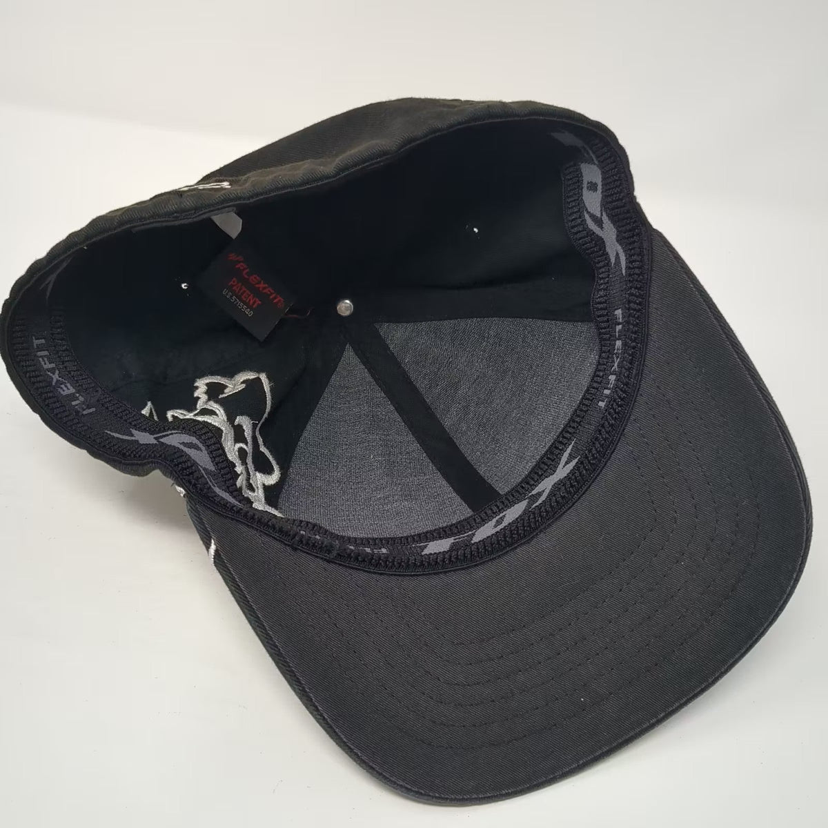 Fox Racing Flexfit Cap Black White Riders Co Graphic Embroidered Logo Hat Size M