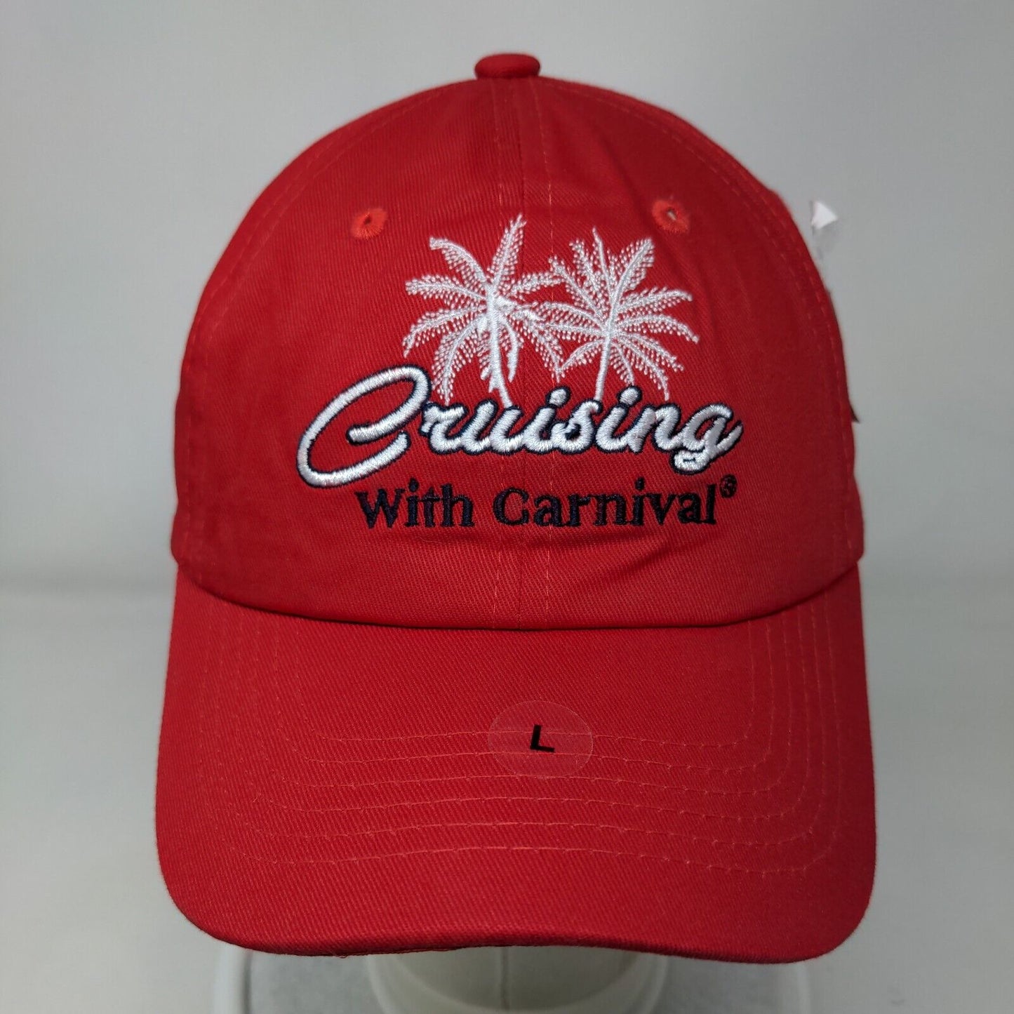 Cruising With Carnival Strapback Hat Red Large Embroidered W/Tags