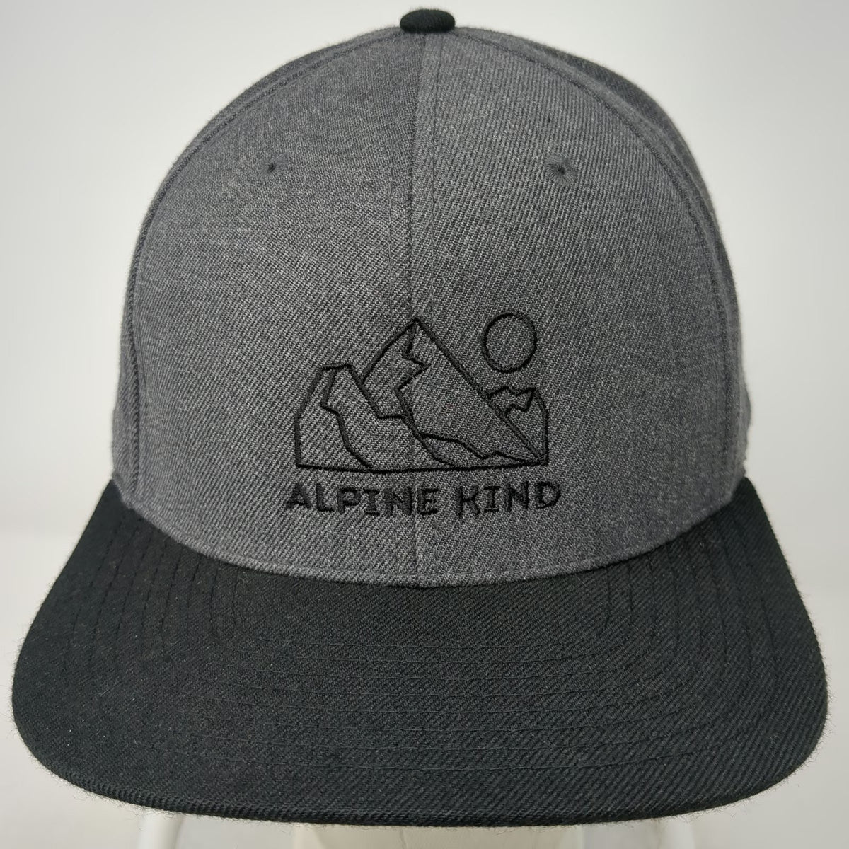 Ski Town All Stars Snapback Hat Gray Black OSFM Alpine Kind Mountain Flat Bill