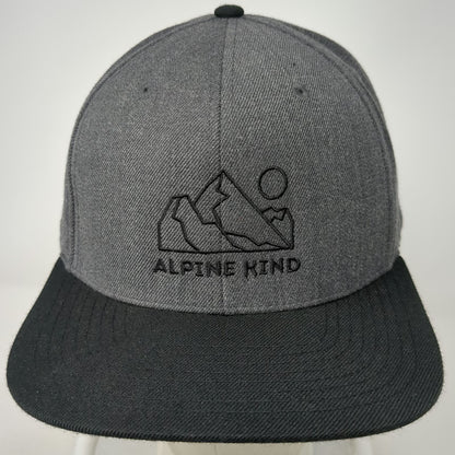 Ski Town All Stars Snapback Hat Gray Black OSFM Alpine Kind Mountain Flat Bill