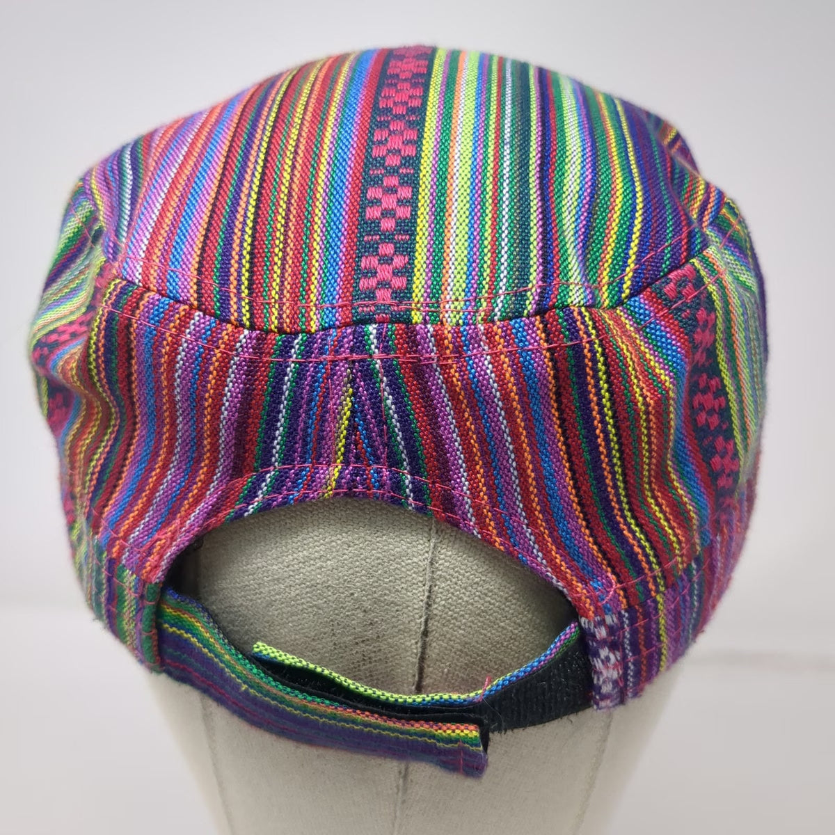 Nexgen Army Cap Purple Red One Size Strapback Hat Woven Cotton Striped Pattern