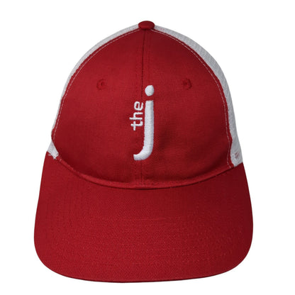 The J Snapback Trucker Hat Red One Size Mesh Back Embroidered Colorblock