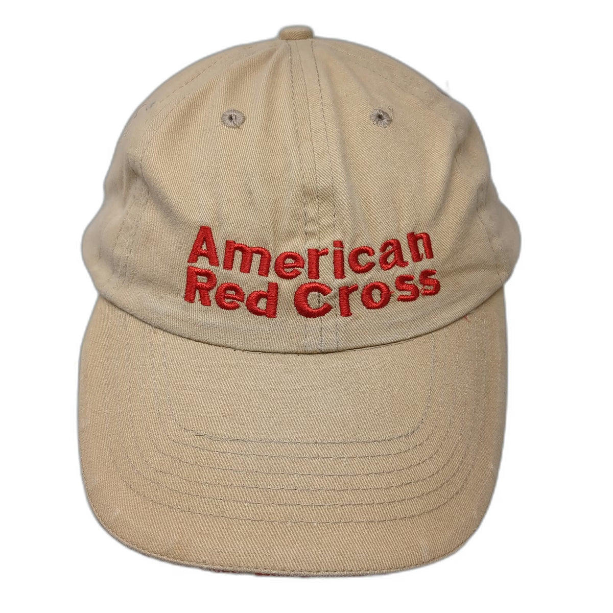 OmniSource American Red Cross Baseball Cap Beige OSFM Flag Give Blood Cotton Hat