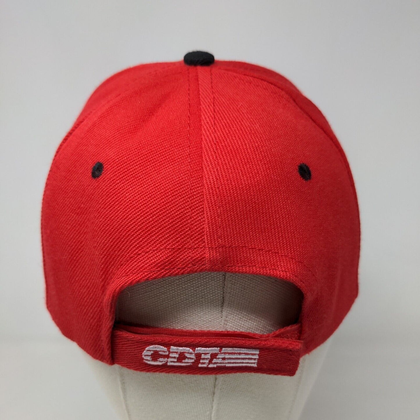 CDTA Men's Strapback Hat Red Black Adjustable Embroidered Logo