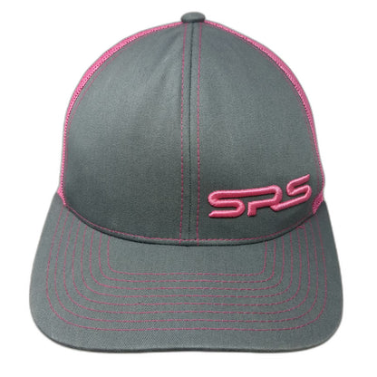 Pacific Headwear Gray Pink Trucker Hat OS SRS Snake River Stampede Mesh Snapback