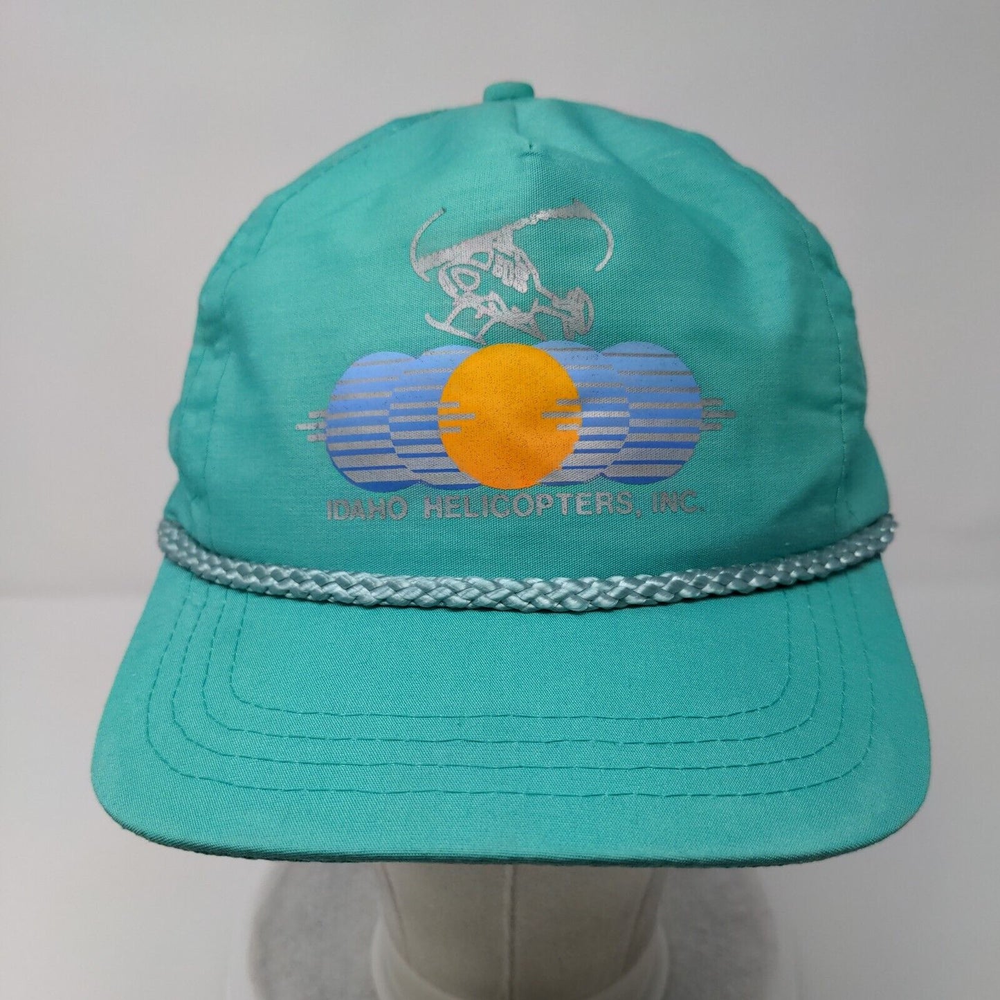 Idaho Helicopter Inc Slideback Hat Green OSFA Adjustable Rope 6 Panel Sportcap