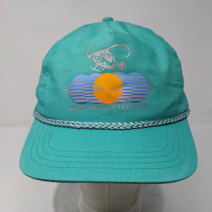 Idaho Helicopter Inc Slideback Hat Green OSFA Adjustable Rope 6 Panel Sportcap