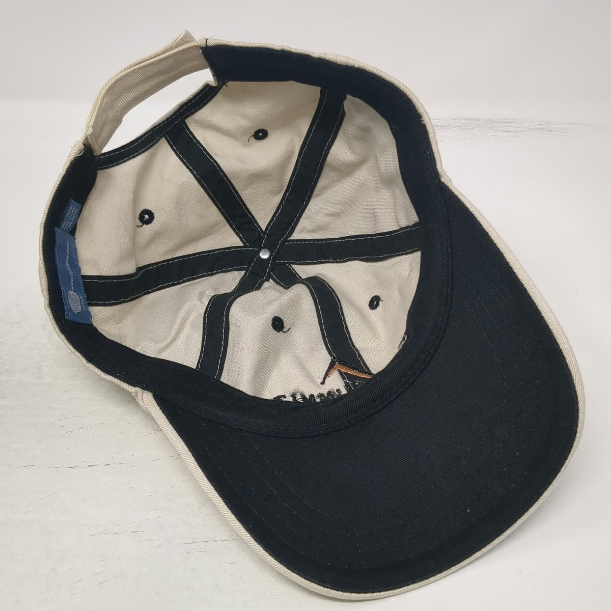 Hyp Baseball Cap Beige One Size Side Zipper Pocket Mountain Logo Cotton Hat