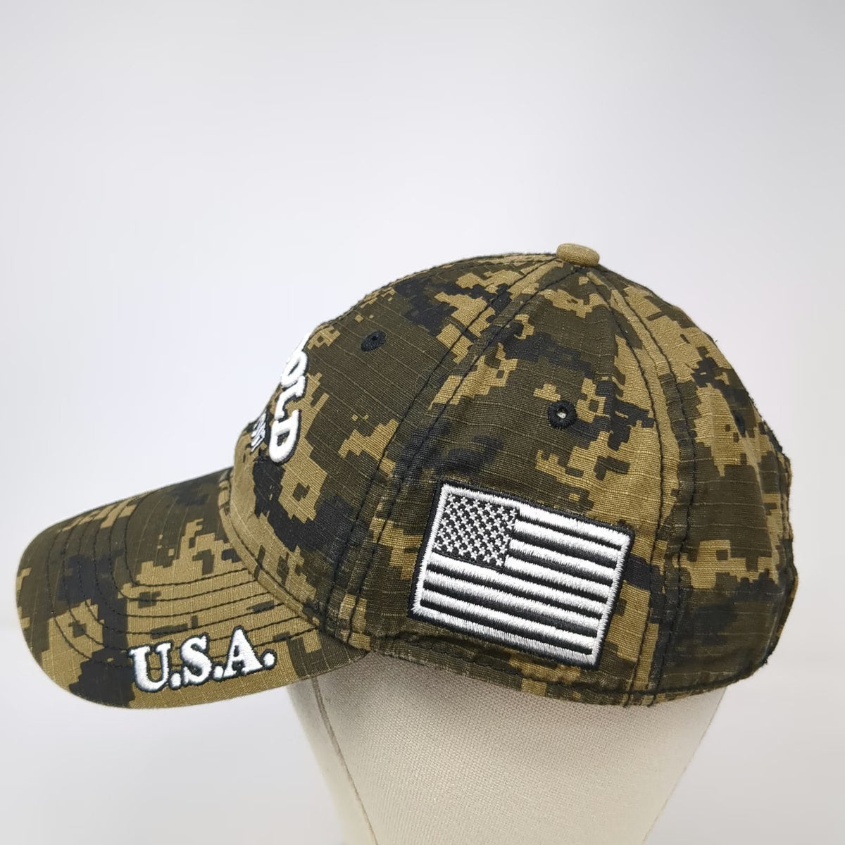 Center Stage Baseball Cap Green One Size Leupold Digital Camo USA Flag Hat