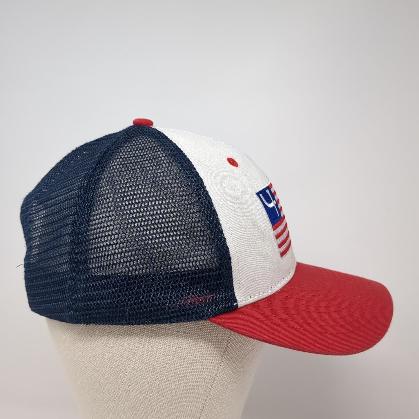 USA Flag Snapback Mesh Back Trucker Hat Multicolor One Size Adjustable