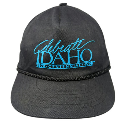Ama Pro Trucker Black Blue Hat Celebrate Idaho 1890 Centennial Rope Vintage