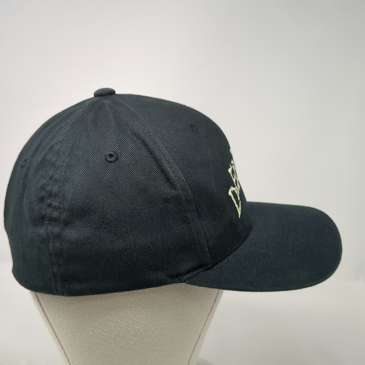 Flexfit Baseball Cap Black M Dead Guy Embroidered Bone Font Stretch Fitted Hat