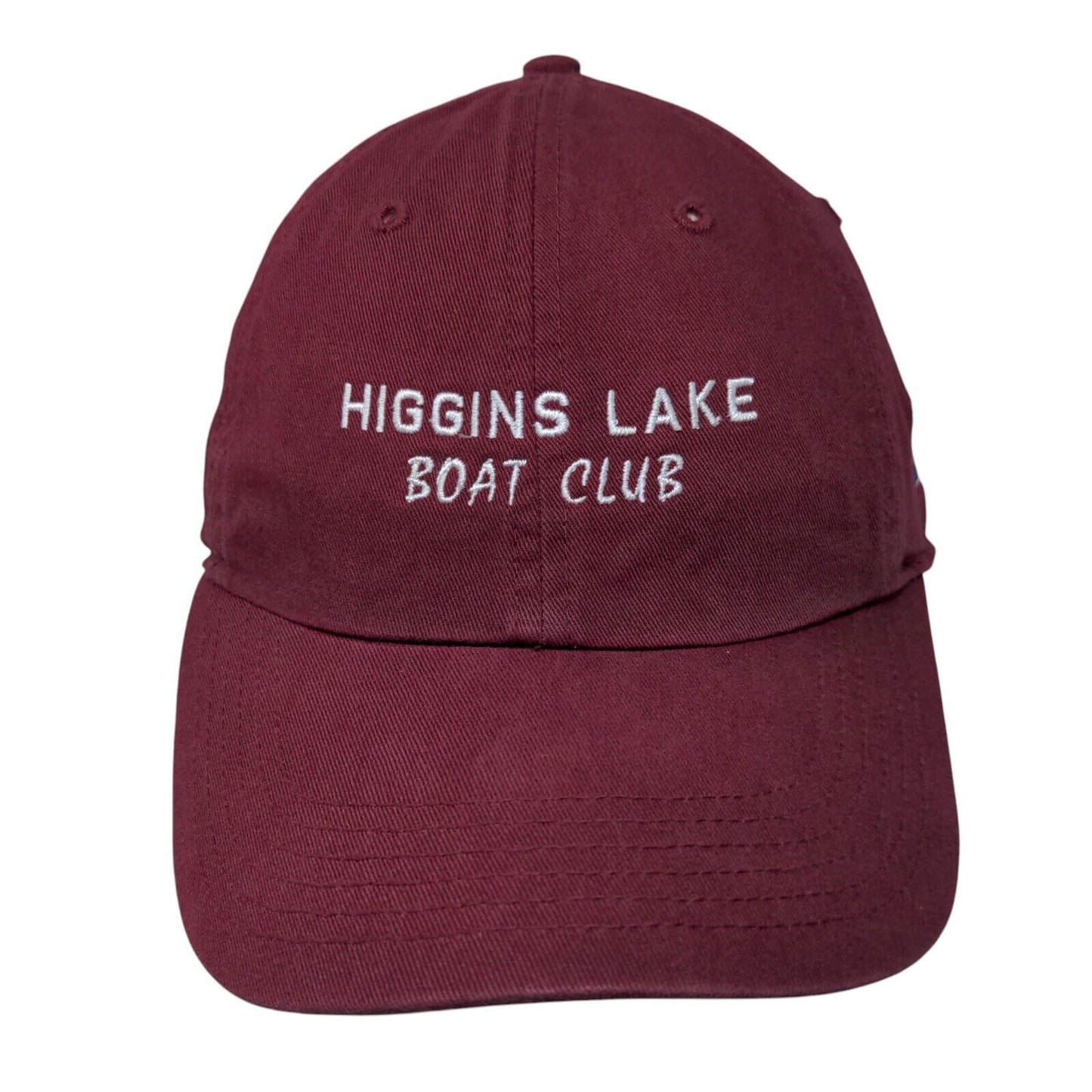 Higgins Lake Boat Club Slideback Hat Red M/L Embroidered Richardson
