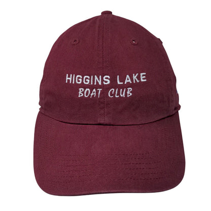 Higgins Lake Boat Club Slideback Hat Red M/L Embroidered Richardson